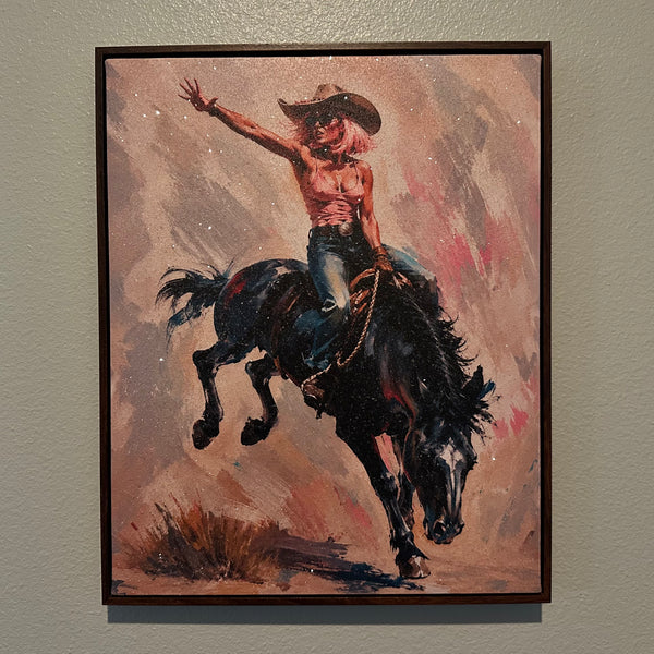 BRONCO BETTY Diamond dust framed print.